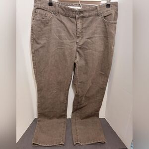 Chicos Platinum Ultimate Fit Slim Leg Brown Jeans Size 2.5 Short 14 36x28 Mom